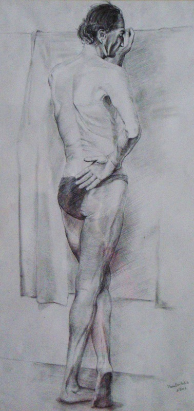 Drawing on A2 paper with pencils – Academy Repin – St. Petersburg – Russia – April 2005