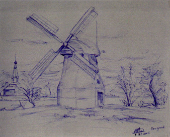 Sketching on A5 paper with pen – Academy Repin – St. Petersburg – Russia – April 2005